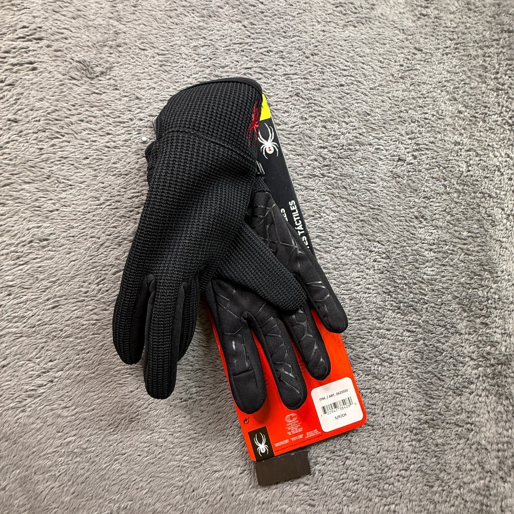 Spyder Core Conduct Touchscreen Winter Gloves Black Size S NWT Gripper Palm